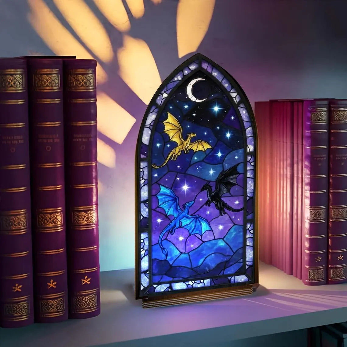 Dragon Wing Candle Holder – Dragon Book Nook Fantasy Window Light