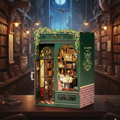 Mini Owl Bookstore — DIY Book Nook Kit