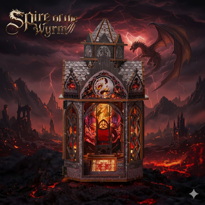 Fourth Wing Book Nook Spire of the Wyrm – DIY Book Nook Shelf Insert