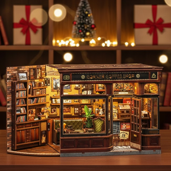 Corner Coffee Shop DIY Miniature House Kit — Cosiest Build