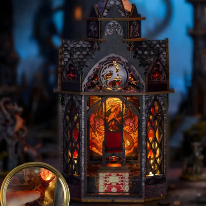 Fourth Wing Book Nook Spire of the Wyrm – DIY Book Nook Shelf Insert