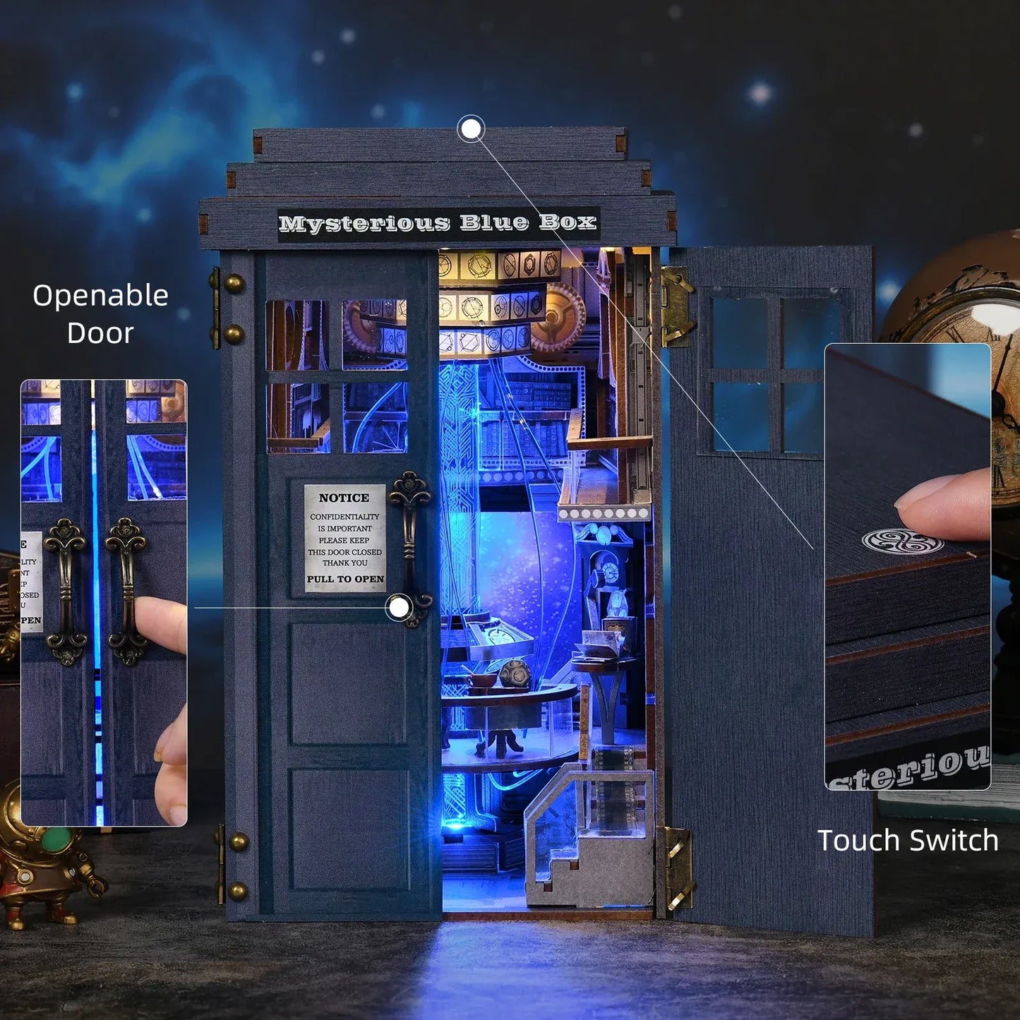 Doctor ho DIY Book Nook Kit – Mysterious Blue Box