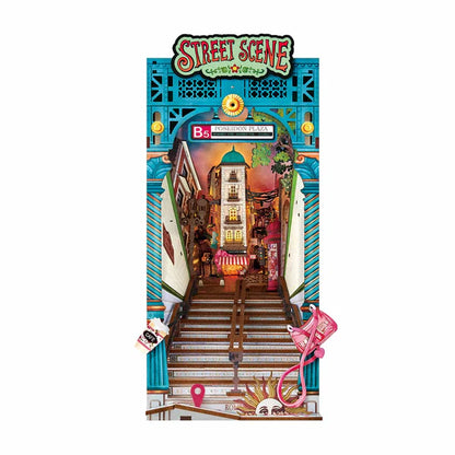 City Stairwell Glow – Street Scene Book Nook