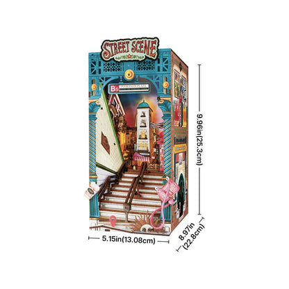 City Stairwell Glow – Street Scene Book Nook